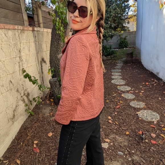 60s VTG Pink Textured Blazer - Picture 11 of 12